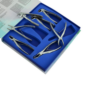 Children's Tooth Forceps, Set of 7 Pieces With Case Children's Tooth Forceps, Set of 7 Pieces With Case
