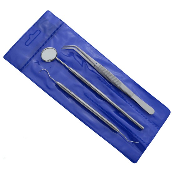 Basic Examination Set, Set of 4 Sounds /Mouth Mirror Handle / Tweezer