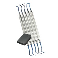 Set aus 5 Dental Restorative Komposit instrumente Filling Titanium Coated Blue