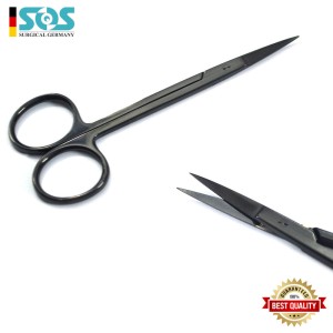 Irisschere Schwarz beschichtet, Länge = 11,5 cm, gerade