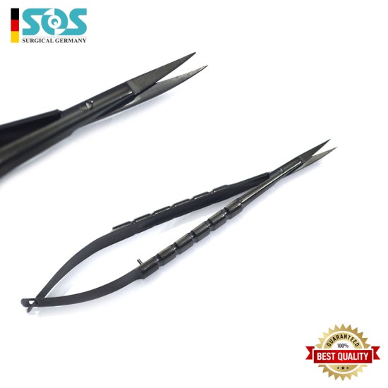 Castroviejo-Schere Schwarz beschichtet, Länge = 15,5 cm, gerade