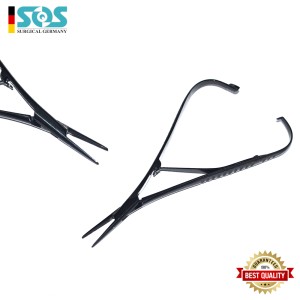 Mathieu Nadelhalter Mikro Schwarz beschichtet, Gerade 14cm