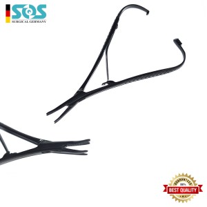 Mathieu Nadelhalter Mikro Schwarz beschichtet, Gebogen 14cm